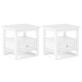 thumbnail image 1 of Warm Shaker 20 inch Solid Wood Transitional End Table in White (Set of 2), 1 of 7