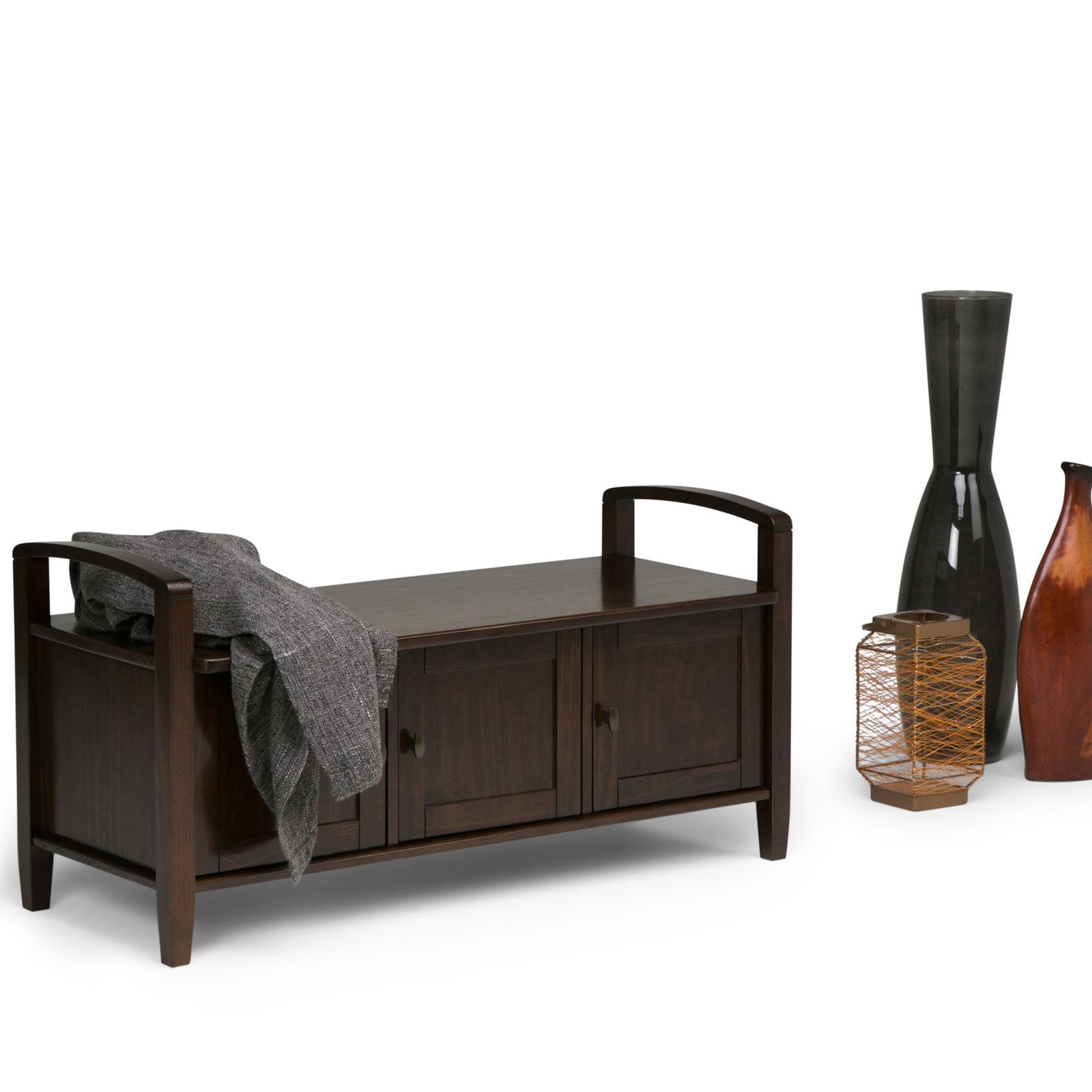 Simpli Home Warm Shaker Entryway Storage Bench