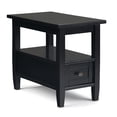 thumbnail image 1 of Simpli Home Warm Shaker Solid Wood 14 inch Wide Transitional Narrow Side Table in Distressed Charcoal Brown, 1 of 13