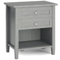 thumbnail image 1 of Warm Shaker Solid Wood 24 inch Wide Transitional Nightstand in Fog Grey, 1 of 14