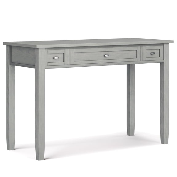 Warm Shaker 48 inch Wide Solid Wood Transitional Desk in Fog Grey