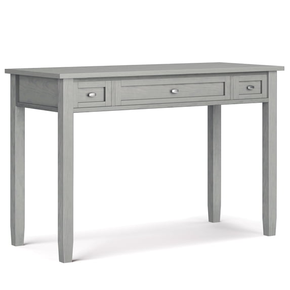 Warm Shaker 48 inch Wide Solid Wood Transitional Desk in Fog Grey