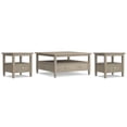 thumbnail image 1 of Simpli Home Warm Shaker Solid Wood Transitional 36 inch Wide Coffee Table with 2 20 inch Wide End Tables in Distressed Gray (Set of 3), 1 of 13