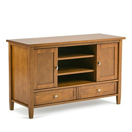 Simpli Home - Warm Shaker TV Cabinet for Most TVs Up to 52" - Honey Brown