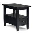 thumbnail image 1 of Simpli Home Warm Shaker Solid Wood 14 inch Wide Transitional Narrow Side Table in Black, 1 of 7