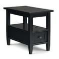thumbnail image 1 of Warm Shaker Solid Wood 14 inch Wide Transitional Narrow Side Table in Black, 1 of 7