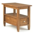 thumbnail image 1 of Warm Shaker Solid Wood 14 inch Wide Transitional Narrow Side Table in Light Golden Brown, 1 of 9