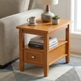thumbnail image 1 of Warm Shaker Solid Wood 14 inch Wide Transitional Narrow Side Table in Light Golden Brown, 1 of 10