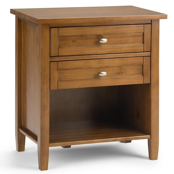 Warm Shaker Solid Wood 24 inch Wide Transitional Nightstand in Black