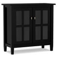thumbnail image 1 of Warm Shaker 32 inch Wide Solid Wood Low Storage Cabinet in Black, 1 of 11