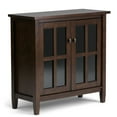 thumbnail image 1 of Warm Shaker 32 inch Wide Solid Wood Low Storage Cabinet in Tobacco Brown, 1 of 12