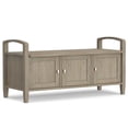 thumbnail image 1 of Simpli Home Warm Shaker 44 inch Wide Solid Wood Entryway Storage Bench in Distressed Grey, 1 of 12