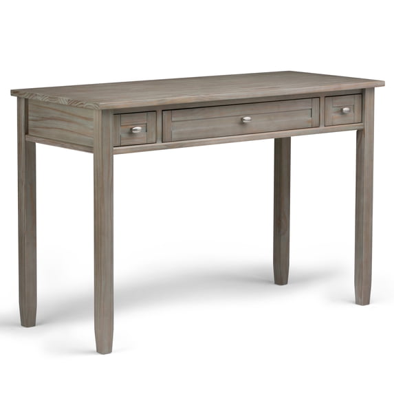 Warm Shaker 48 inch Wide Solid Wood Transitional Desk in Distressed Grey