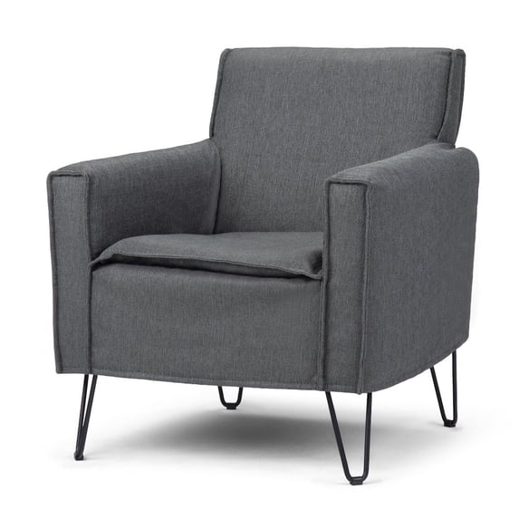 Simpli Home Warren Accent Chair with Hairpin Legs-Color:Slate Grey