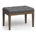 thumbnail image 1 of Waverly 28 inch Wide Traditional Rectangle Small Tufted Ottoman Bench in Stone Grey Vegan Leather, 1 of 5