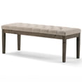 thumbnail image 1 of Waverly 48 inch Wide Traditional Rectangle Tufted Ottoman Bench in Natural Linen Look Fabric, 1 of 6