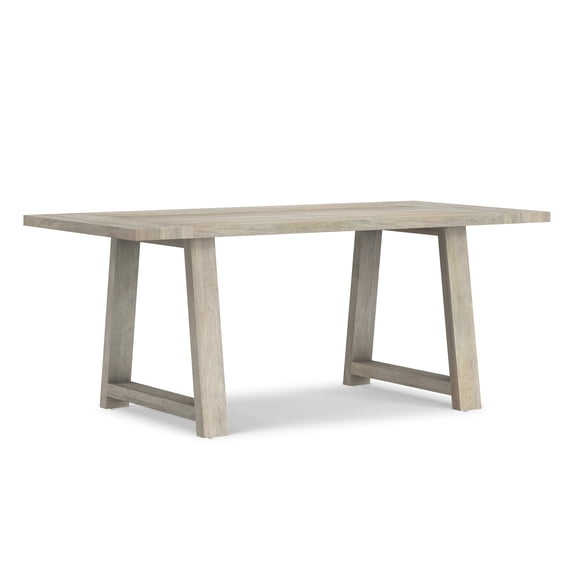 Simpli Home Whitley 72 inch Wide Solid Mango Farmhouse Dining Table in White Wash
