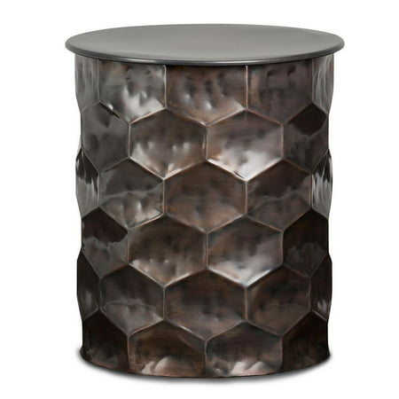 Simpli Home - Whitney Metal Storage Side Table - Antique Silver