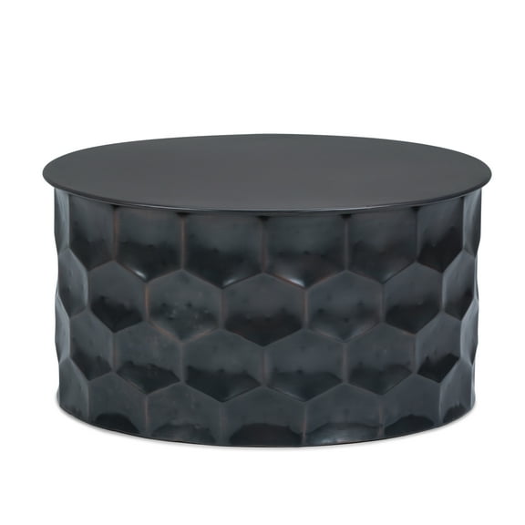 Simpli Home Whitney Metal Storage Coffee Table in Antique Bronze