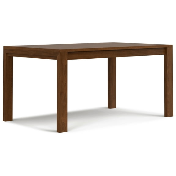 Simpli Home Wilson 60 inch x 36 inch Rectangle Transitional Dining Table in Walnut Veneer