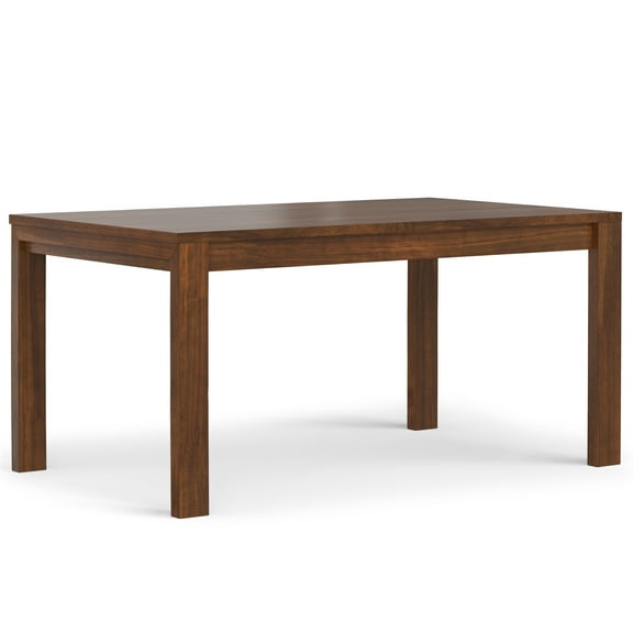 Simpli Home Wilson 60-76 inch x 36 inch Rectangle Transitional Extendable Dining Table in Walnut Veneer