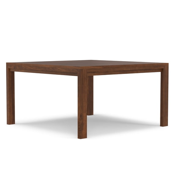 Simpli Home Wilson 54 inch x 54 inch Square Transitional Dining Table in Walnut Veneer