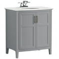 thumbnail image 1 of Winston 30 inch Rounded Front Bath Vanity in Warm Grey with Bombay White Engineered Marble Top, 1 of 2