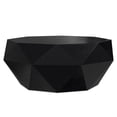 thumbnail image 1 of Zayn SOLID ACACIA WOOD 35 inch Wide Irregular Contemporary Coffee Table in Black, Fully Assembled, 1 of 10