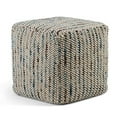 thumbnail image 1 of Simpli Home Zoey Boho Cube Woven Pouf in Multi Color Cotton and Wool, 1 of 2