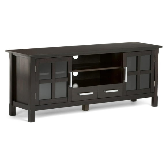 Kitchener 60 inch Wide Solid Wood TV Stand in Hickory Brown For TVs up to 65 inches