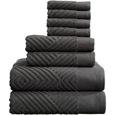 Simpli-Magic 100% Organic Cotton Luxury Bathroom Towel Set for Hotel & Spa, 8-Piece, Gray