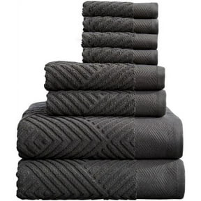 Simpli-Magic 100% Organic Cotton Luxury Bathroom Towel Set for Hotel & Spa, 8-Piece, Gray