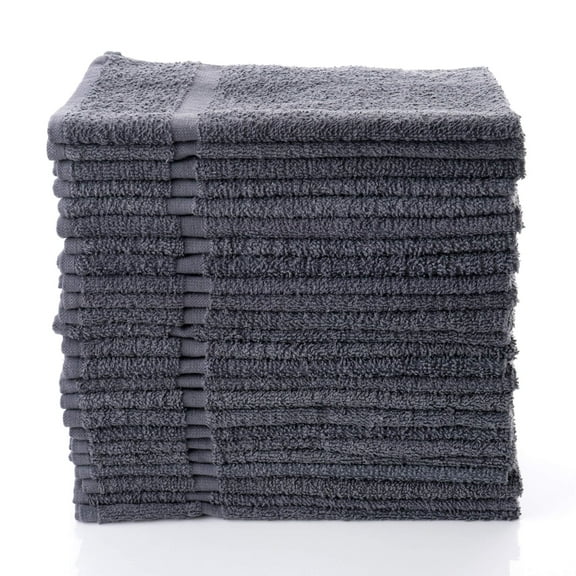 Simpli-Magic Hand Towels, Multipurpose Cotton Towels for Bathroom Use & More, 16" x 27", Gray