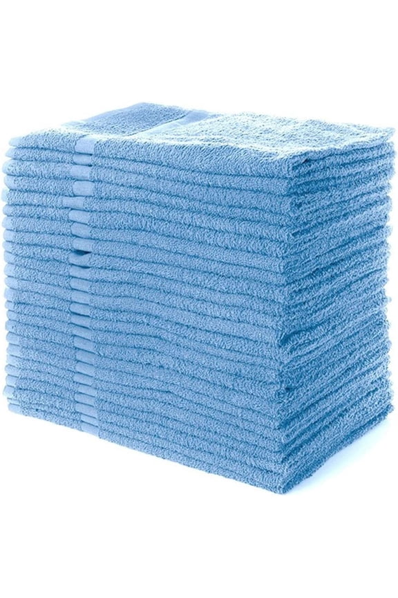 Hand Towels, Multipurpose Cotton Towels for Bathroom Use & More, 16" x 27", Blue