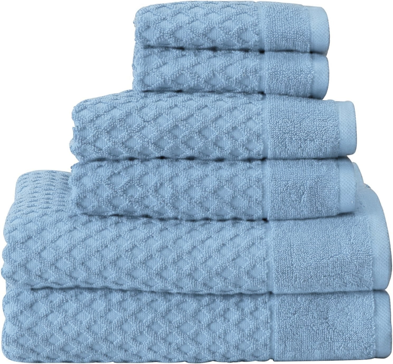 Simpli-Magic 8-Pc Absorbent Cotton Bath and Hand Towel Set, Diamond ...