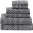 thumbnail image 1 of Simpli-Magic 8-Pc Bath Towel Set Cotton Diamond Waffle Towels for Bathroom, Gray, 1 of 10