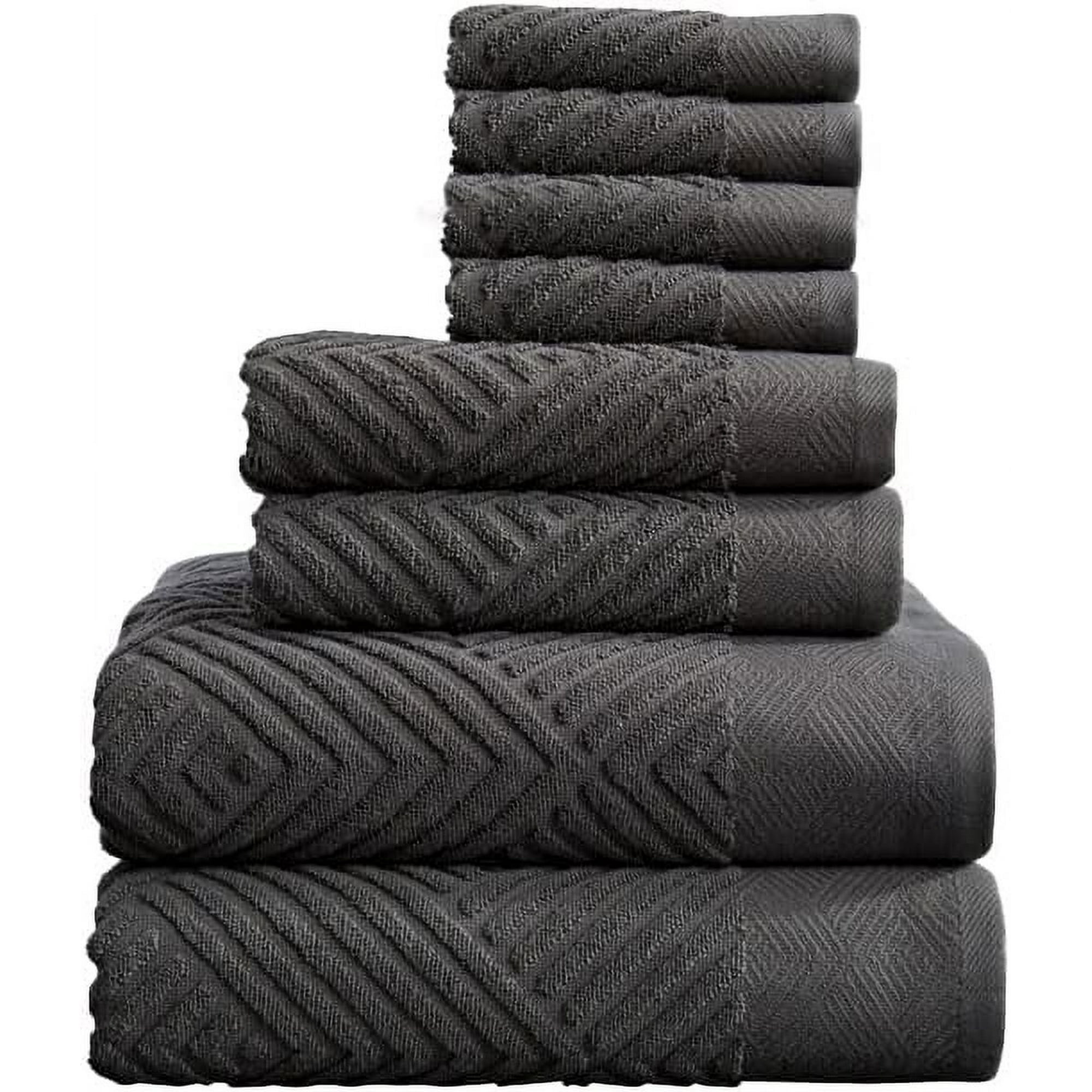 Simpli-Magic 8-Piece Hotel Bath Towel Set - 100% Pure Organic Cotton,  Contains 2 XL Bath Towels 27 x 54, 2 XL Hand Towels 16 x 27, 4 XL Wash  Cloths 13x13 