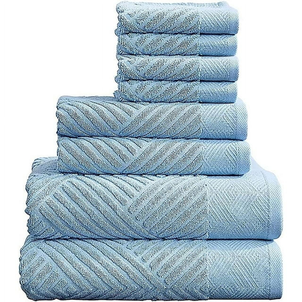 SimpliMagic 8Piece Hotel Bath Towel Set 100 Pure Organic Cotton
