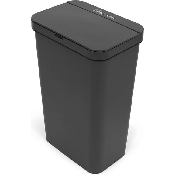 Simpli-Magic Automatic Garbage Can with Touchless Trash Can Lid, Rectangular Gray 50L