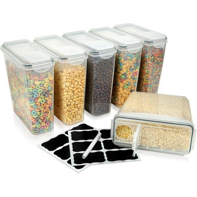 SimpliMagic Airtight Cereal Storage Container Set, Stay Fresh Plastic