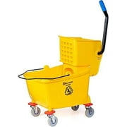Simpli-Magic Commercial Mop Bucket with Wringer 26-Quart Cleaning Bucket, Yellow