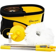 Simpli-Magic Commercial Spin Mop with Microfiber Mop Head Included and Stainless Steel Spinner (1 Microfiber Mop Head Included)