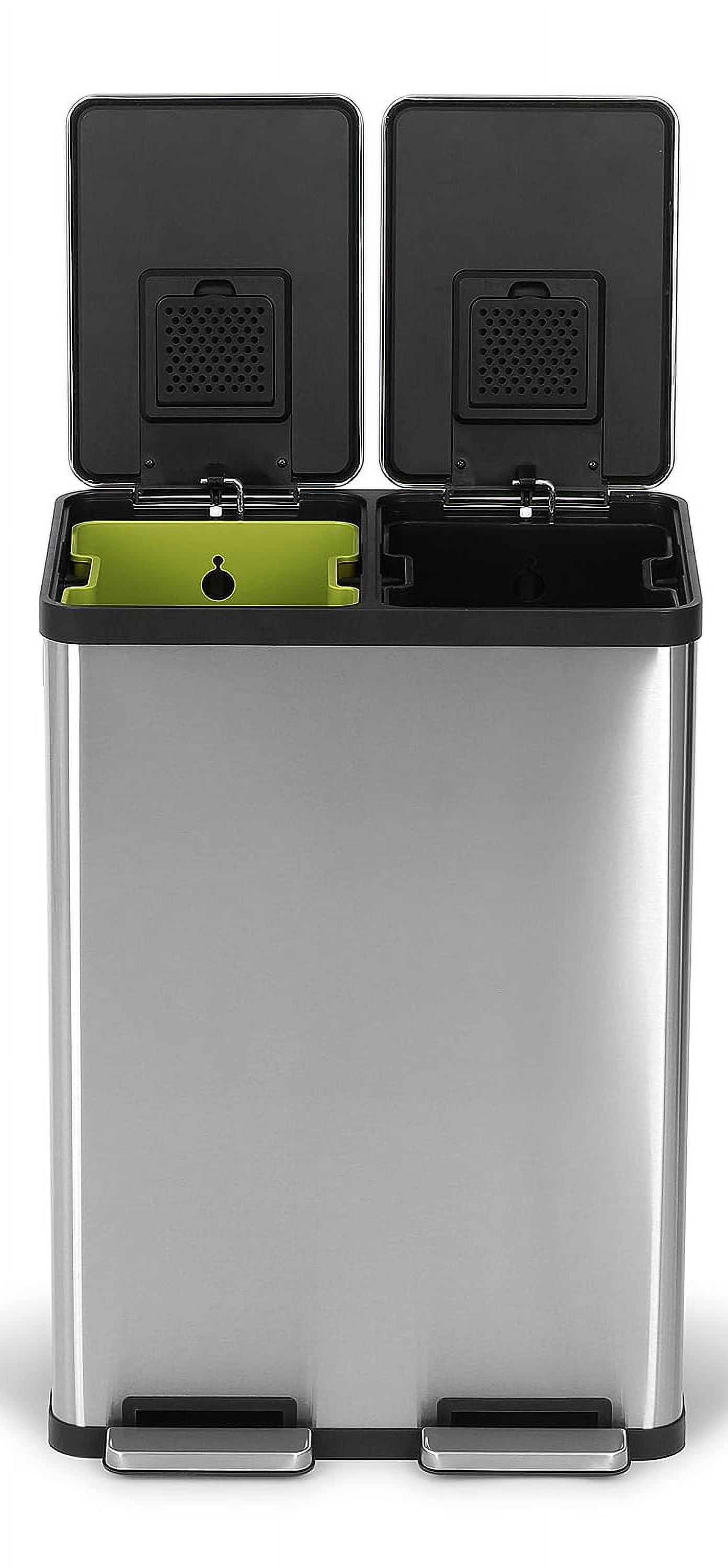 60L Stainless Steel Dual Compartment Pedal Trash Can