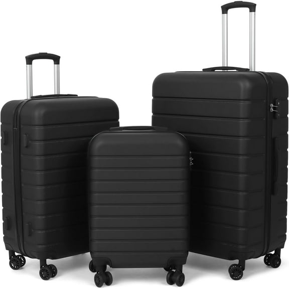 Simpli Magic Hardshell Suitcase Set Lightweight Hardshell Luggage Set with Spinner Wheels, 3 Pc Set