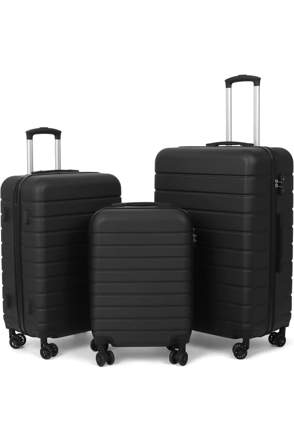 Simpli Magic Hardshell Suitcase Set Lightweight Hardshell Luggage Set with Spinner Wheels, 3 Pc Set