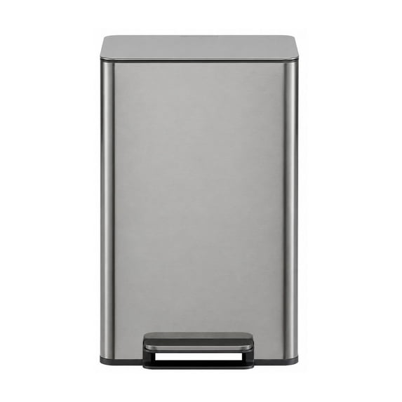 Simpli-Magic Kitchen Trash Can, 13.2 Gallon Stainless Steel Soft Close Step Garbage Bin with Infinity Edge Lid, Gunmetal