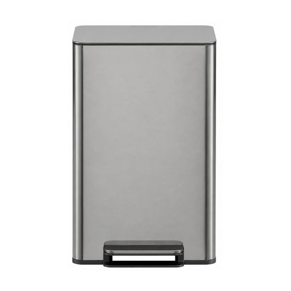 Simpli-Magic Kitchen Trash Can, 13.2 Gallon Stainless Steel Soft Close Step Garbage Bin with Infinity Edge Lid, Gunmetal