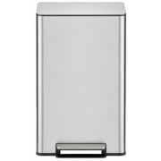 Simpli-Magic Kitchen Trash Can, 13.2 Gallon Stainless Steel Soft Close Step Garbage Bin with Infinity Edge Lid, Silver