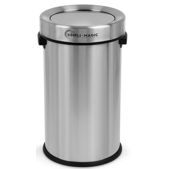 Simpli-Magic 70L Large Kitchen Waste Bin, Stainless Steel Open Top with ...