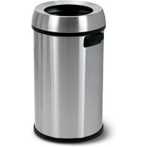 Simpli-Magic Open Top Stainless Steel Trash Can Commercial Grade Garbage Bin, 65L